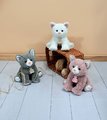 Plyšová mačička Baby Cat Powder Grey Histoire d’ Ours sivá 18 cm v darčekovom balení od 0 mes