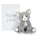 Plyšová mačička Baby Cat Powder Grey Histoire d’ Ours sivá 18 cm v darčekovom balení od 0 mes