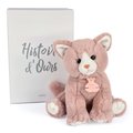 Plyšová mačička Baby Cat Powder Pink Histoire d’ Ours ružová 18 cm v darčekovom balení od 0 mes