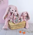 Plyšový zajačik Bunny Tender Pink Copain Calin Histoire d’ Ours ružový 25 cm v darčekovom balení od 0 mes