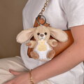 Plyšová kľúčenka zajačik The Soft Stretch Bunny Key Ring Histoire d’ Ours hnedá 12 cm HO3297