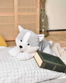 Plyšový psík husky The Soft Stretch Husky Histoire d’ Ours sivo-biely 40 cm od 0 mes HO3335