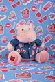 Plyšový hrošík s džínsovou košeľou Pink Mallow 1989 Hippo Histoire d’ Ours ružový 38 cm od 0 mes