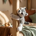 Plyšový psík husky na zápästie Husky Bracelet Slap The Glue Pots Histoire d’ Ours sivý 25 cm od 24 mes HO3423
