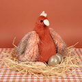 Plyšová sliepočka so zlatými vajíčkami Plush Chicken Les Poulettes Histoire d’ Ours hnedá 28 cm od 0 mes HO3447