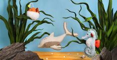 Plyšový delfín Dolphin Marine Treasures Histoire d’ Ours béžový 50 cm od 0 mes HO3451
