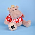 Plyšový hrošík Aloha Hippo Histoire d’ Ours v havajskej košeli béžový 38 cm od 0 mes HO3452