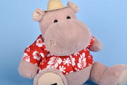 Plyšový hrošík Aloha Hippo Histoire d’ Ours v havajskej košeli béžový 38 cm od 0 mes HO3452