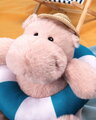 Plyšový hrošík Bubble Beach Hippo Histoire d’ Ours s kolesom na plávanie béžový 20 cm od 0 mes HO3453