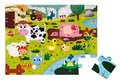 Puzzle pre najmenších Zvieratká na farme Tactile Janod s textúrou 20 dielov