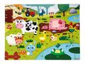 Puzzle pre najmenších Zvieratká na farme Tactile Janod s textúrou 20 dielov