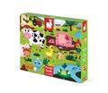 Puzzle pre najmenších Zvieratká na farme Tactile Janod s textúrou 20 dielov