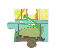 Puzzle Tactile Deň v zoologickej záhrade Janod s textúrou 20 dielov