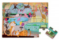 Puzzle Tactile Deň v zoologickej záhrade Janod s textúrou 20 dielov