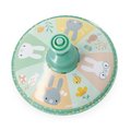 Tradičný kovový kolotoč vĺčik Zajačiky Rabbits Metal Spinning Tops Pure Janod kovový 2 druhy od 18 mes J04120