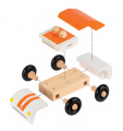 Drevená magnetická skladačka Auto Roadster Kit Magnet Janod 9 dielov oranžové od 24 mes