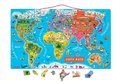 Magnetická mapa sveta Magnetic World Map ruská verzia Janod 92 magnetov od 5 rokov