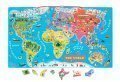 Magnetická mapa sveta Magnetic World Puzzle English Version Janod 92 magnetov od 5 rokov