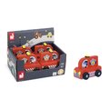Drevené autíčko na tlačenie Hasiči Wooden Fire Truck City Cross Roads Janod červené od 12 mes J05916