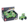 Drevené autíčko na tlačenie traktor Countryside Green Wooden Tractor Cross Roads Janod zelené od 12 mes J05931