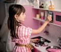 Drevená kuchynka Macaron Big Cooker Janod elektronická, so zvukom a svetlom a 15 doplnkami ružová