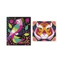 Maxi kreatívna sada Tvoríme so šnúrkami Džungľa String Art Jungle Animal Atelier Janod 2 karty a 300 klinčekov od 8 rokov J07970