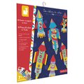 Mini kreatívna sada Rakety Origami Paper Rockets Atelier Janod papierové skladačky 5 kariet od 7 rokov J07988