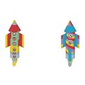 Mini kreatívna sada Rakety Origami Paper Rockets Atelier Janod papierové skladačky 5 kariet od 7 rokov J07988