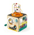 Drevená didaktická kocka s labyrintom Multi-activity Looping Toy Janod multifunkčná od 18 mes