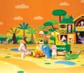 Drevená rozprávka Safari Park Mini Story Janod so 7 postavičkami od 3 rokov