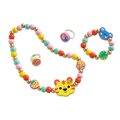Sada na výrobu šperkov Drevené korálky Džungľa Wooden Jewellery Secret Jungle Atelier Janod na výrobu šperkov 4 kusov šperkov od 4 rokov J09131