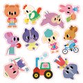 Mini kreatívna sada Prelepovateľné samolepky Zvieratká Repositionable Thick Stickers My Arts & Crafts Atelier Janod 22 nálepiek od 24 mes J09144