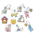 Mini kreatívna sada Zmršťovacie obrázky Shrink Plastic Decorations Cats & Dogs Atelier Janod výroba magnetiek a kľúčeniek 10 dekorácií od 7 rokov J091