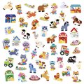 Veľké samolepky Farma Farm Animals Big Stickers Janod 50 kusov od 18 mes J09188