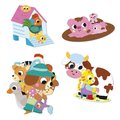 Veľké samolepky Farma Farm Animals Big Stickers Janod 50 kusov od 18 mes J09188
