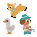 Veľké samolepky Farma Farm Animals Big Stickers Janod 50 kusov od 18 mes J09188