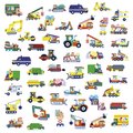 Veľké samolepky Dopravné prostriedky Fun Vehicles Big Stickers Janod 50 kusov od 18 mes J09191