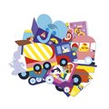 Veľké samolepky Dopravné prostriedky Fun Vehicles Big Stickers Janod 50 kusov od 18 mes J09191