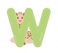 Drevené písmeno W Sophie The Giraffe Janod lepiace 7 cm zelené od 3 rokov