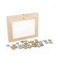 Drevený kufrík s magnetickou tabuľou 4v1 Slate Janod 4 aktivity a 42 magnetiek J09626