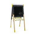 Drevená magnetická tabuľa Adjustable Board Janod obojstranná polohovateľná žlto-šedá 14 doplnkov J09630