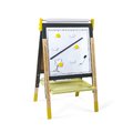 Drevená magnetická tabuľa Adjustable Board Janod obojstranná polohovateľná žlto-šedá 14 doplnkov J09630