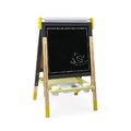 Drevená magnetická tabuľa Adjustable Board Janod obojstranná polohovateľná žlto-šedá 14 doplnkov J09630