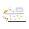 Drevená magnetická tabuľa Adjustable Board Janod obojstranná polohovateľná žlto-šedá 14 doplnkov J09630