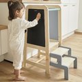 Drevená učiaca veža 3v1 Learning Table Janod so schodíkmi a tabuľou od 18 mes J09640