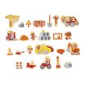 Drevené magnetky Na stavbe Construction Equipment Magnets Janod 24 kusov od 24 mes J09647