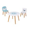 Drevený stolík so stoličkami Table and Chairs Polar Janod s pohárikom na farbičky J09650