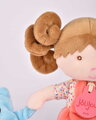 Bábika pre bábätká Mrs Confettis My First Doll Jolijou 20 cm v overale so psíkom z jemného textilu od 0 mes JJ6063