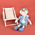 Drevená plážová stolička pre bábiky Folding Deckchair My little furniture Jolijou pre bábiky a plyšové hračky s veľkosťou 35 cm JJ6071