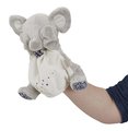 Plyšový sloník bábkové divadlo Elephant Doudou Puppet Petites Chansons Kaloo sivý 24 cm z jemného plyšu od 0 mes